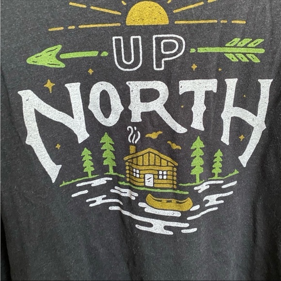 🔥 5/$25 Boutique Orchard Street Apparel UP NORTH Baseball Style T-Shirt Size XL - Picture 3 of 11